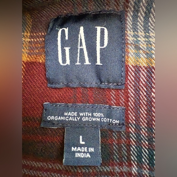 100% Organic Cotton Western Flannel Shirt Men’s Size Large - Picture 2 of 6